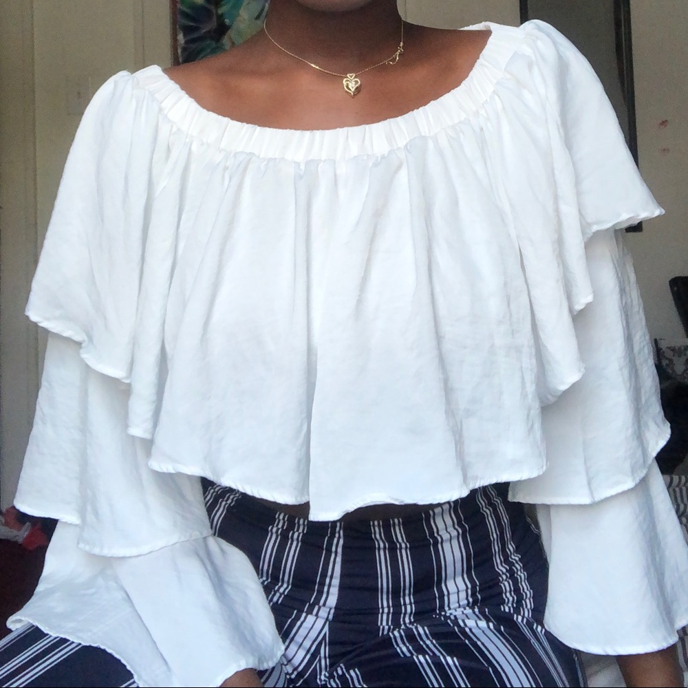 White layered blouse